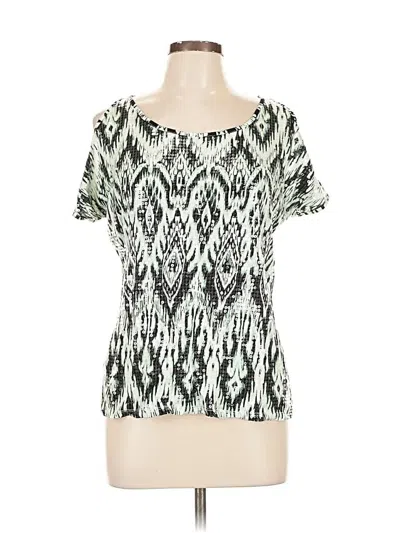 Pre-owned Inc International Concepts Short Sleeve Top Green Scoop Neck Tops