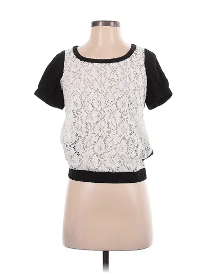 Pre-owned Inc International Concepts Short Sleeve Top Ivory Sweetheart Neckline Tops In White