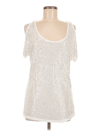 Pre-owned Inc International Concepts Short Sleeve T-shirt In Ivory