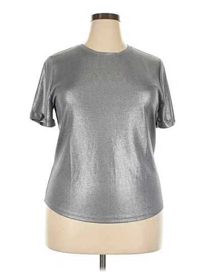 Pre-owned Inc International Concepts Short Sleeve T-shirt In Silver