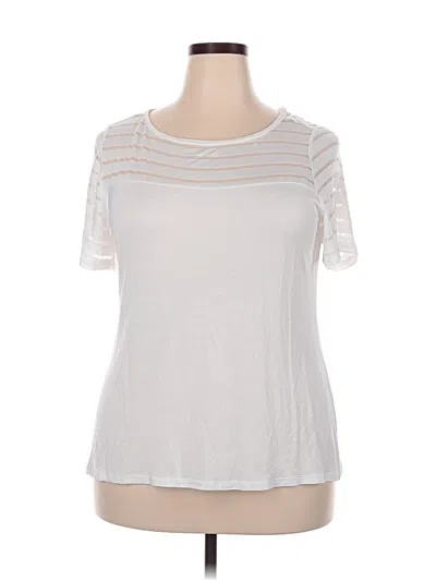 Pre-owned Inc International Concepts Short Sleeve T-shirt In White