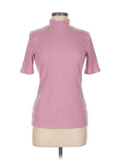 Pre-owned Inc International Concepts Short Sleeve Turtleneck In Pink