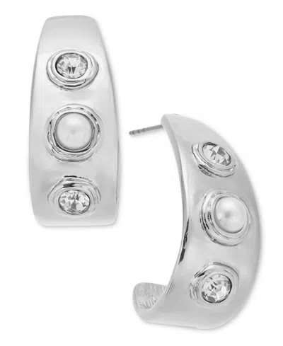 Inc International Concepts Silver-tone Crystal Hoop Earrings, Exclusively At Macy's