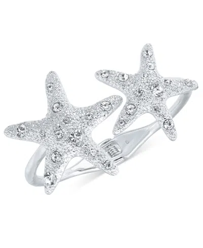 Inc International Concepts Silver-tone Crystal Starfish Cuff Bracelet, Exclusively At Macy's