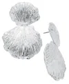 Inc International Concepts Silver-tone Double Shell Drop Earrings, Exclusively At Macy's