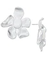 Inc International Concepts Silver-tone Flower Statement Stud Earrings, Exclusively At Macy's In White