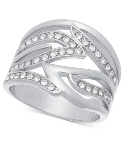 Inc International Concepts Silver-tone Pave Flame Ring, Created For Macy's