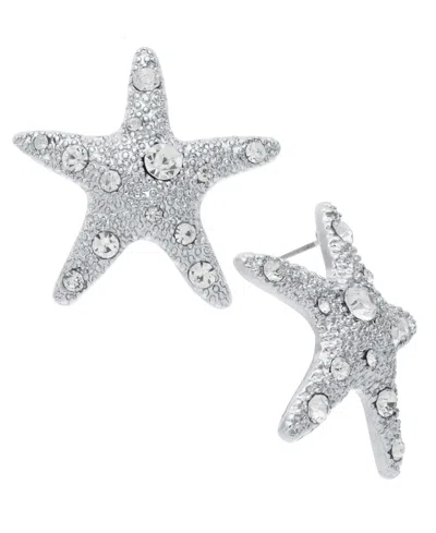 Inc International Concepts Silver-tone Pave Starfish Drop Earrings, Exclusively At Macy's