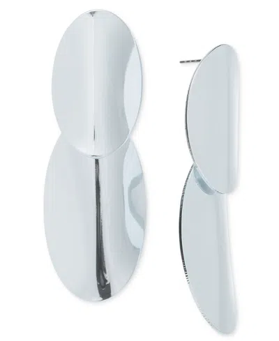 Inc International Concepts Silver-tone Sculptural Disc Drop Earrings, Exclusively At Macy's
