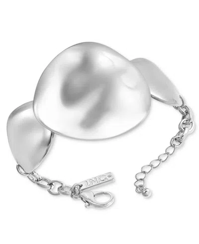 Inc International Concepts Silver-tone Sculptural Disc Flex Bracelet, Exclusively At Macy's