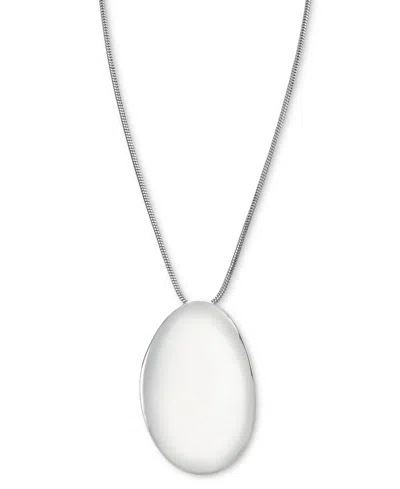 Inc International Concepts Silver-tone Sculptural Disc Long Pendant Necklace, 33" + 3" Extender, Exclusively At Macy's