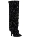 Inc International Concepts Skylar Fold Over Cuffed Knee High Boots, Created For Macy's In Black Sequins