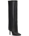 Inc International Concepts Skylar Fold Over Cuffed Knee High Boots, Created For Macy's In Black Smooth