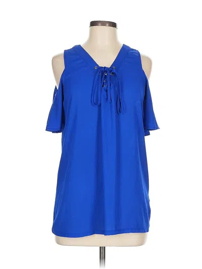Pre-owned Inc International Concepts Sleeveless Blouse In Blue