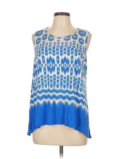 Pre-owned Inc International Concepts Sleeveless Blouse In Blue