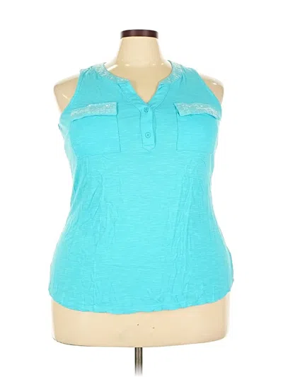 Pre-owned Inc International Concepts Sleeveless Blouse In Blue
