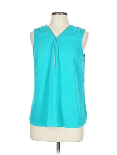 Pre-owned Inc International Concepts Sleeveless Blouse In Blue
