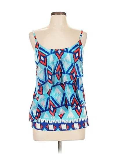 Pre-owned Inc International Concepts Sleeveless Blouse In Blue
