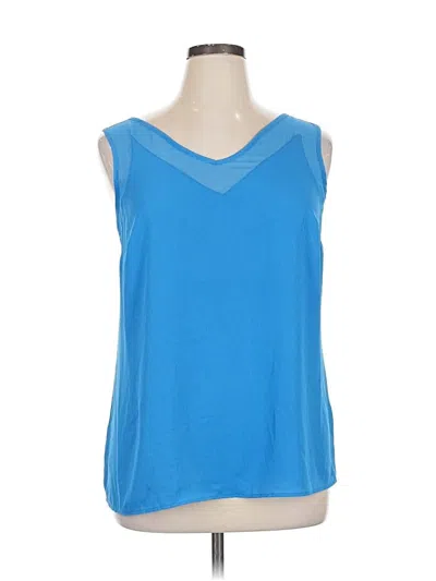 Pre-owned Inc International Concepts Sleeveless Blouse In Blue