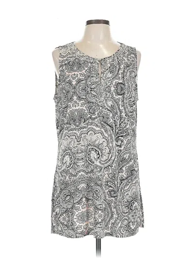 Pre-owned Inc International Concepts Sleeveless Blouse In Silver