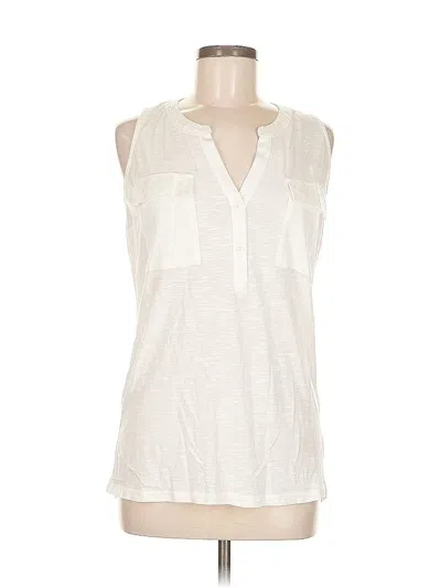 Pre-owned Inc International Concepts Sleeveless Blouse In White