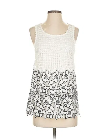 Pre-owned Inc International Concepts Sleeveless Top Ivory Square Neckline Tops In White