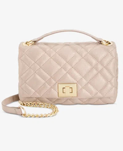 Inc International Concepts Small Ajae Pearlized Quilted Crossbody, Exclusively At Macy's In Champagne Pearlized