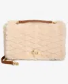 Inc International Concepts Soft Ajae Quilted Faux Fur Handbag, Macy's Exclusive In Nude