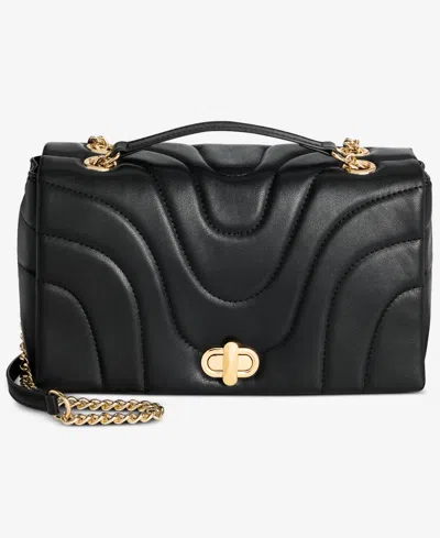 Inc International Concepts Soft Ajae Wave Quilt Crossbody Handbag, Macy's Exclusive In Black
