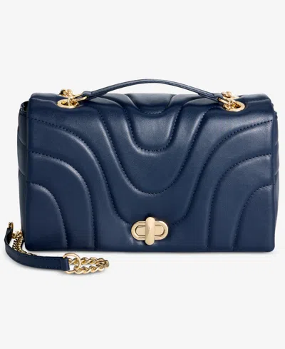 Inc International Concepts Soft Ajae Wave Quilt Crossbody Handbag, Macy's Exclusive In Blue
