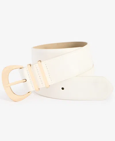 Inc International Concepts Soft Glaze Faux-leather Belt, Exclusively At Macy's In White