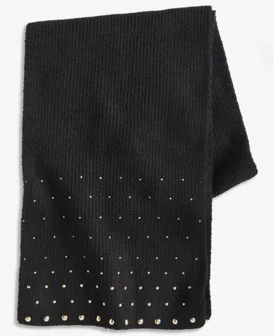 Inc International Concepts Solid Studded Muffler Scarf, Macy's Exclusive In Black