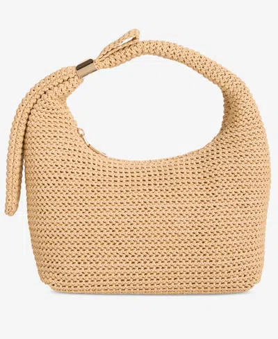 Inc International Concepts Stahcy Small Straw Hobo Bag, Exclusively At Macy's In Natural Straw Printed Trim