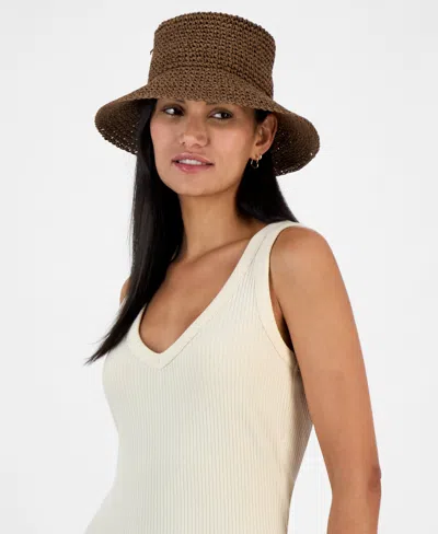 Inc International Concepts Straw Telescope Bucket Hat, Exclusively At Macy's In Chocolate