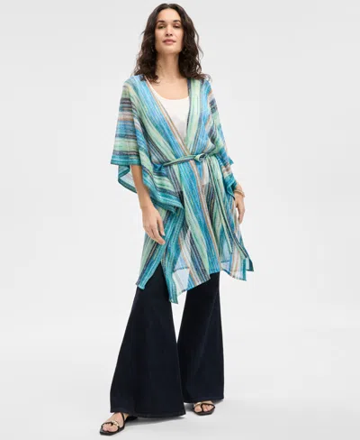 Inc International Concepts Striped Zig Zag Cover-up, Exclusively At Macy's In Blue