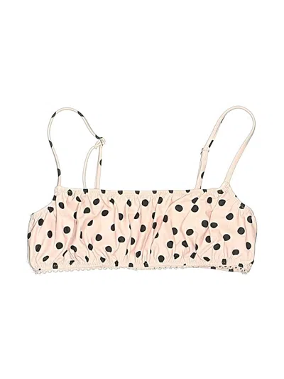 Pre-owned Inc International Concepts Swimsuit Top Ivory Polka Dots Pattern Swimwear
