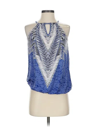 Pre-owned Inc International Concepts Tank Top Blue Halter Neckline Tops