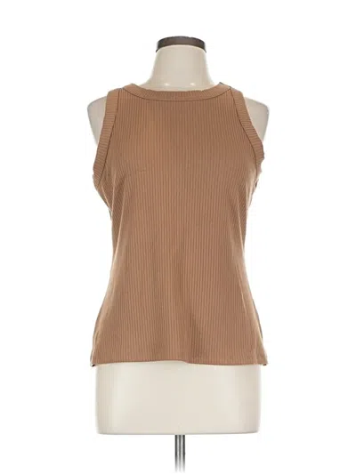 Pre-owned Inc International Concepts Tank Top Brown Halter Neckline Tops