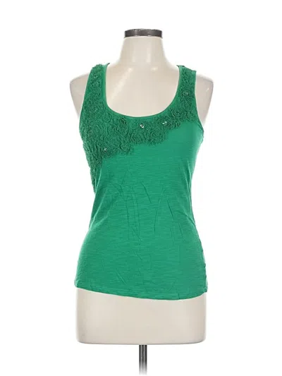 Pre-owned Inc International Concepts Tank Top Green Halter Neckline Tops