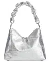 Inc International Concepts Tayviss Small Croc Shoulder Bag, Created For Macy's In Silver