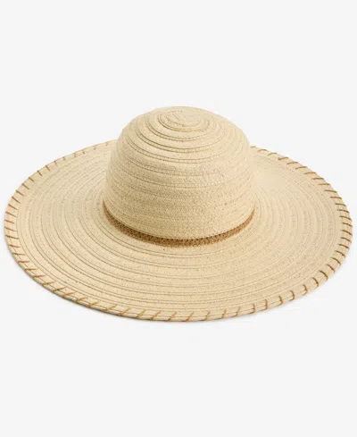 Inc International Concepts Textured Stripe Floppy Hat, Macy's Exclusive In Neutral