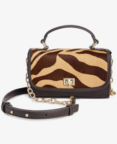 Inc International Concepts Tollann Boho Studded Crossbody Bag, Macy's Exclusive In Tan Zebra