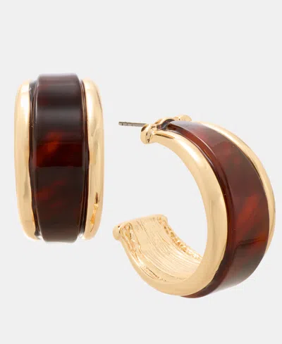 Inc International Concepts Tortoise Hoop Earrings, Macy's Exclusive In Brown