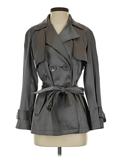 Pre-owned Inc International Concepts Trenchcoat In Gray