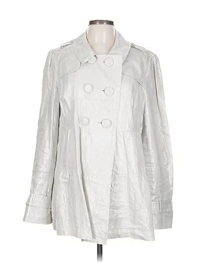 Pre-owned Inc International Concepts Trenchcoat In White