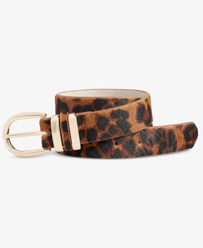 Inc International Concepts Triple Keeper Calf-hair Belt, Macy's Exclusive In Brown