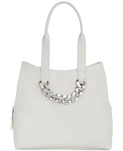 Inc International Concepts Trippii Chain Medium Tote, Created For Macy's In Vanilla,silver