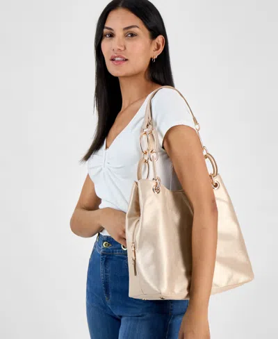 Inc International Concepts Trippii Champagne Pearlized Medium Tote, Exclusively At Macy's