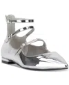 Inc International Concepts Valan Triple-strapped Flats, Created For Macy's In Silver Tpu