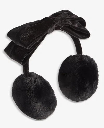 Inc International Concepts Velvet Bow Earmuff Gift Box, Macy's Exclusive In Black